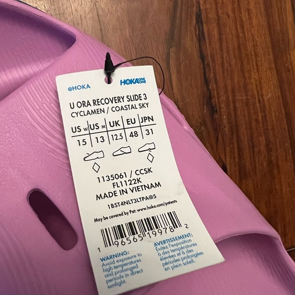 HOKA Men’s Pink/ blue Slide Recovery 3 Slide Sandals - Picture 9 of 9